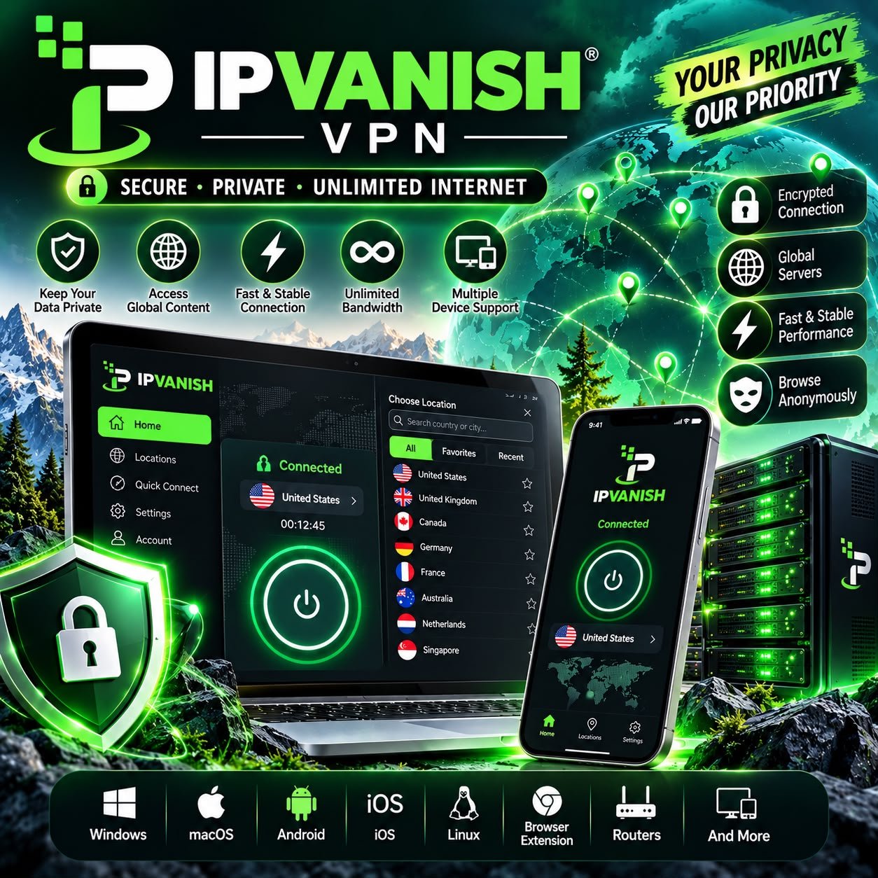 IPVanish VPN – Premium Secure VPN Access